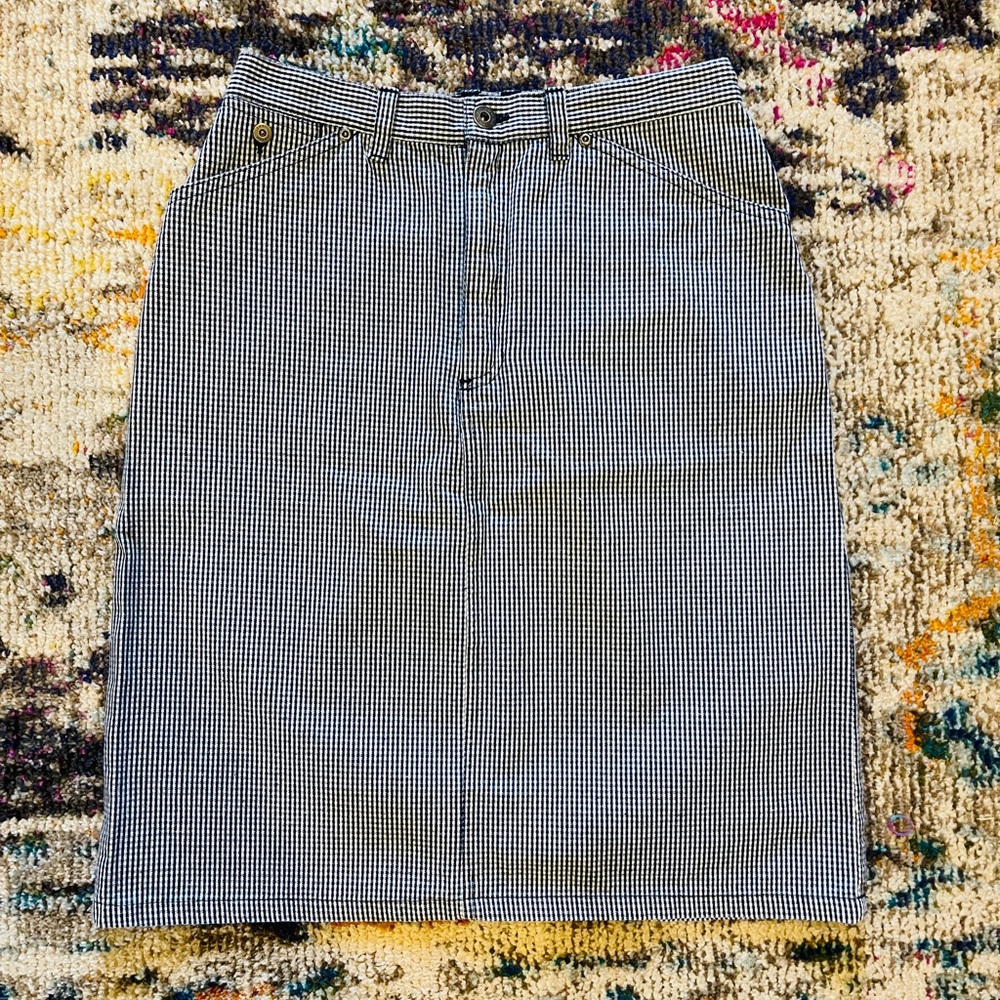 •SOLD• gingham denim skirt, size 8